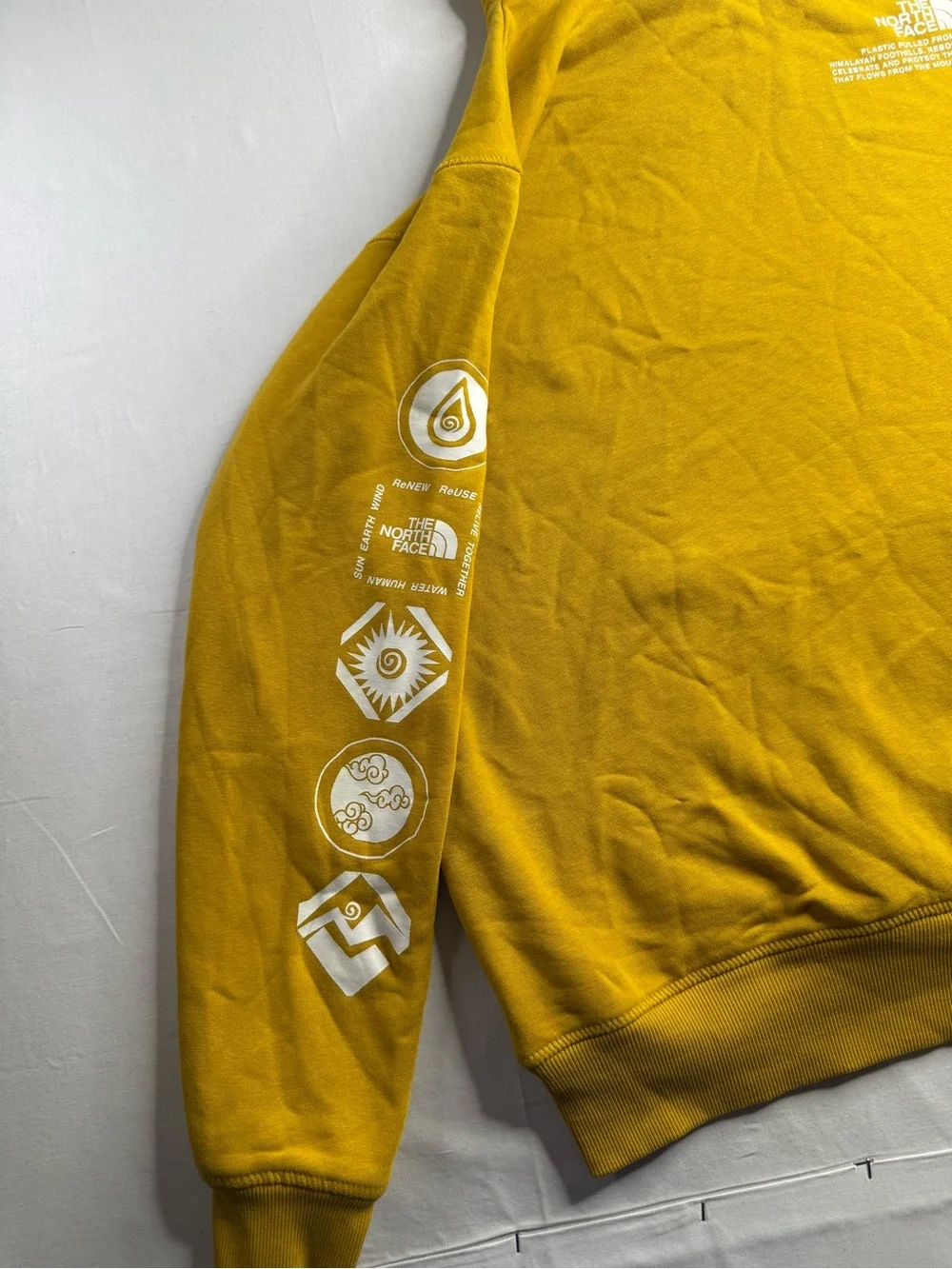 The North Face Men's Mustard Yellow Graphic Pullover Hoodie